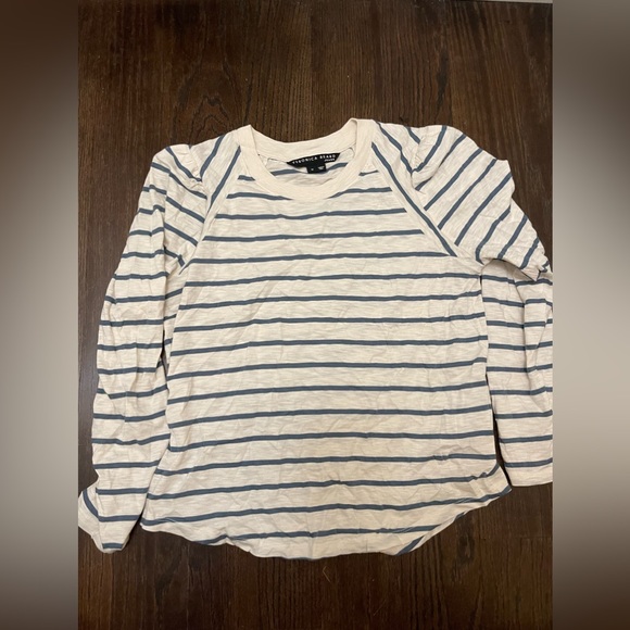 Veronica Beard Blue and Cream Striped Top - Picture 1 of 4